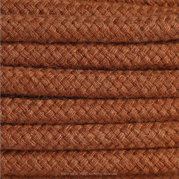 Solid Cinnamon Fabric Cable 3 Core Natural Range 7mm