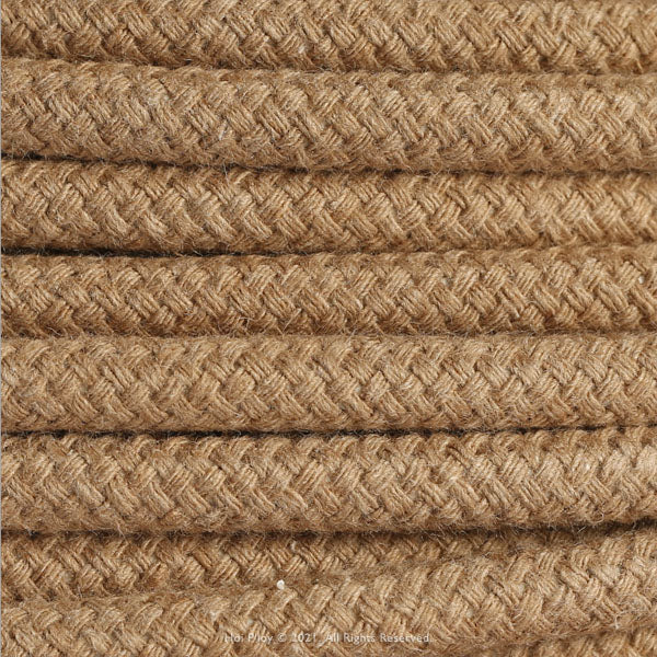 Solid Cumin Fabric Cable 3 Core Natural Range 7mm