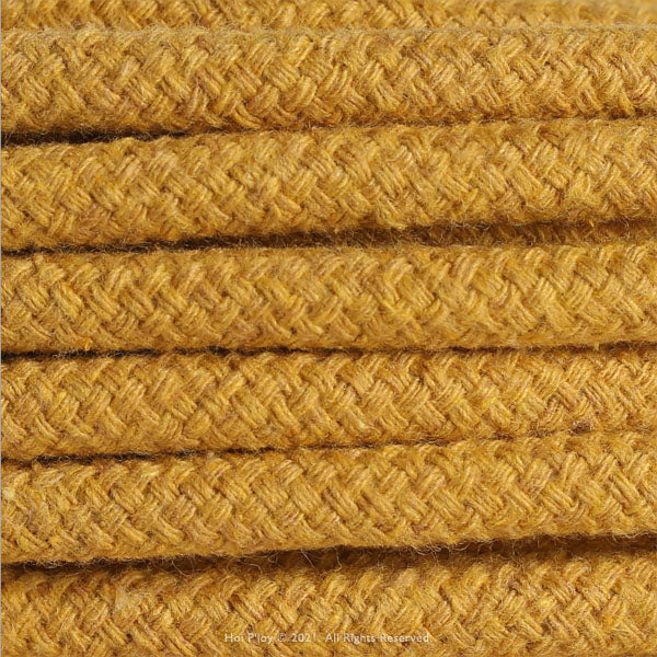 Solid Curry Yellow Fabric Cable 3 Core Natural Range 7mm