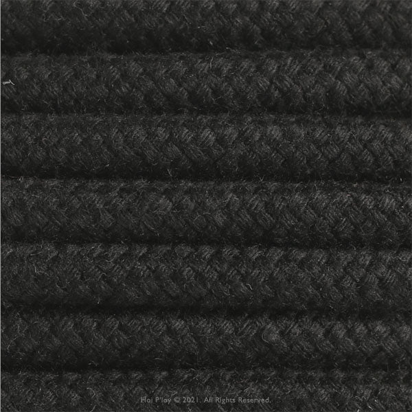 Solid Pitch Black Fabric Cable 3 Core Natural Range 7mm